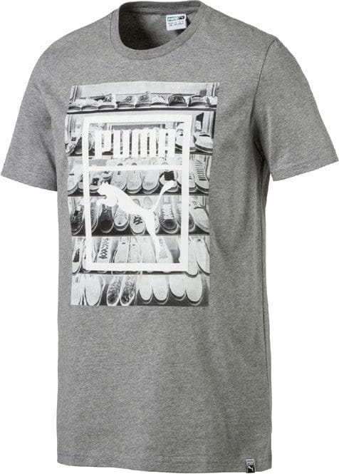 T-Shirt Puma Photoprint Shoes Tee Medium Gray Heather